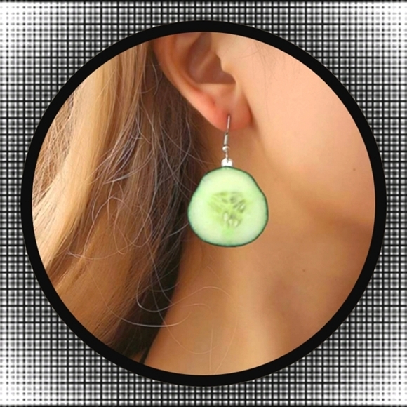 Women's Cucumber Drop Dangle Earrings - Picture 1 of 3